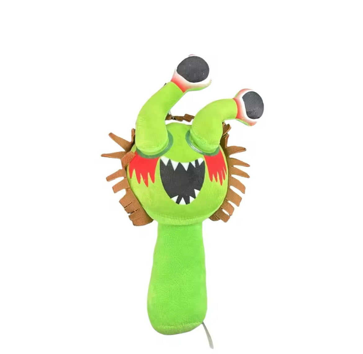 Green plush toy horror vineria on a white background