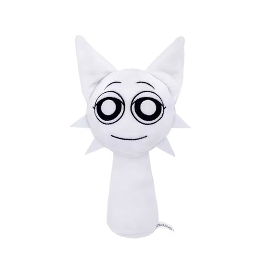 Wenda The Sprunki Plush White plush toy with cartoon face on a white background