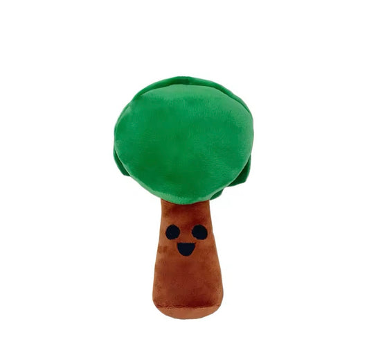 Mr. Tree The Sprunki Plush Plush toy shaped like a tree with a brown trunk and green top on a white background