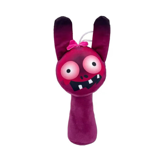 Sprunki Pinki Horror plush toy with a pink bow on a white background