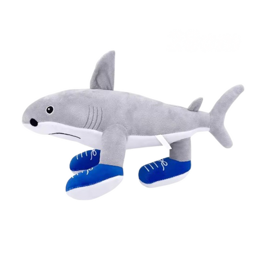 Plush Tralalero Tralala  toy with blue shoes 
