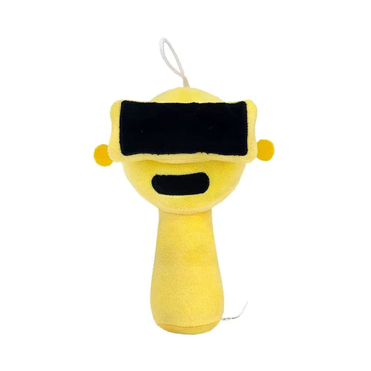 garnold Sprunki Yellow plush toy with black sunglasses on a white background